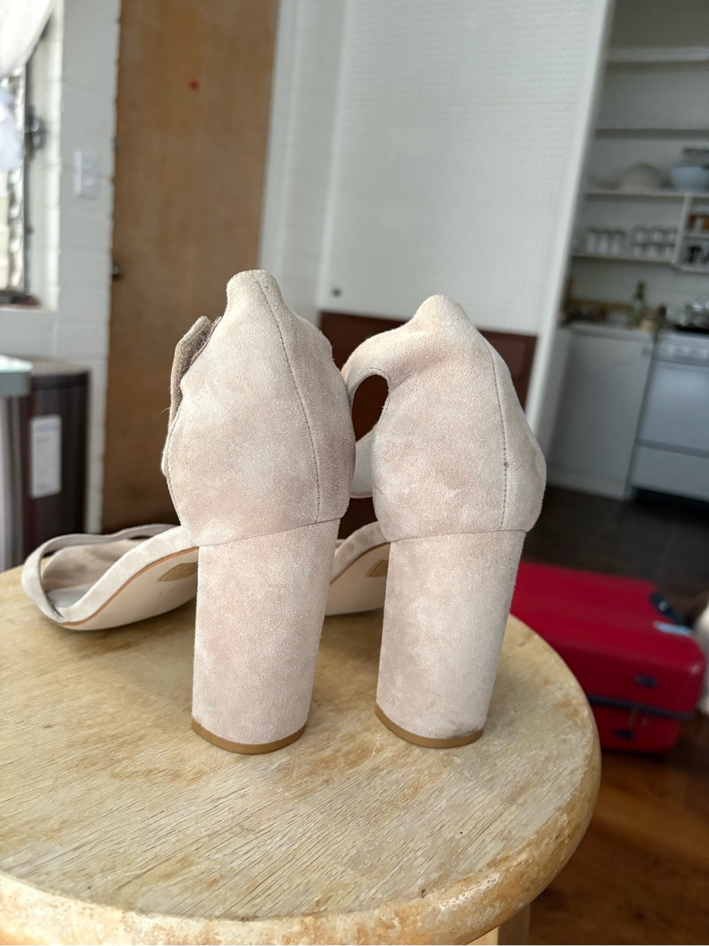 Jeffrey Campbell Taupe Suede Block Heel Sandals - Picture 4 of 6